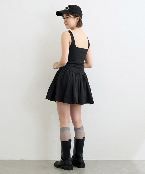 U by SPICK&SPAN（ユーバイスピックアンドスパン）の「ハイゲージカットミニワンピース（ワンピース・レディース・ブラック/White・FREE）」の8枚目の写真