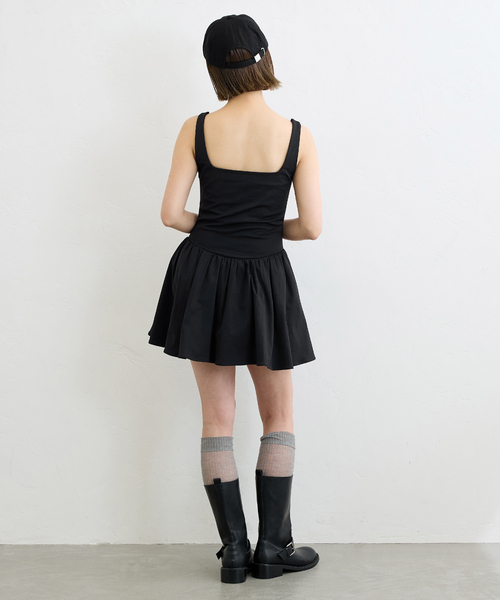 U by SPICK&SPAN（ユーバイスピックアンドスパン）の「ハイゲージカットミニワンピース（ワンピース・レディース・ブラック/White・FREE）」の9枚目の写真