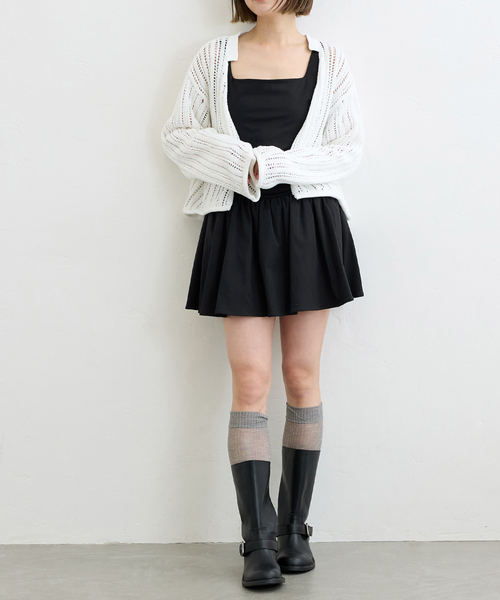 U by SPICK&SPAN（ユーバイスピックアンドスパン）の「ハイゲージカットミニワンピース（ワンピース・レディース・ブラック/White・FREE）」の10枚目の写真