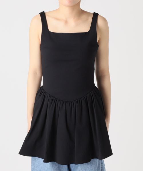 U by SPICK&SPAN（ユーバイスピックアンドスパン）の「ハイゲージカットミニワンピース（ワンピース・レディース・ブラック/White・FREE）」の14枚目の写真