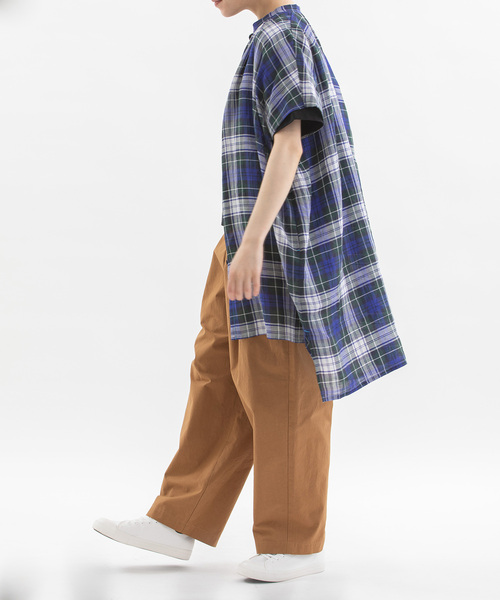 nop de nod(ノップドゥノッド)の「ラミータータンチェックチュニック(シャツ/ブラウス・レディース・グリーン/ダークブルー/ネイビー・M)」の20枚目の写真
