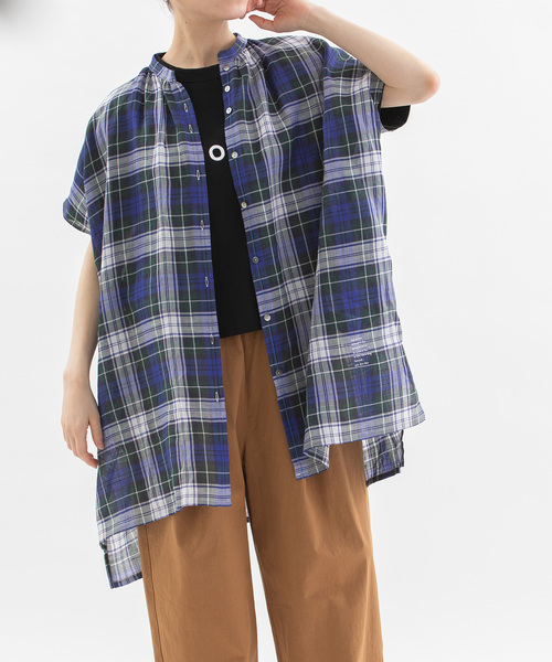 nop de nod(ノップドゥノッド)の「ラミータータンチェックチュニック(シャツ/ブラウス・レディース・グリーン/ダークブルー/ネイビー・M)」の19枚目の写真