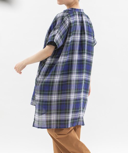 nop de nod(ノップドゥノッド)の「ラミータータンチェックチュニック(シャツ/ブラウス・レディース・グリーン/ダークブルー/ネイビー・M)」の17枚目の写真