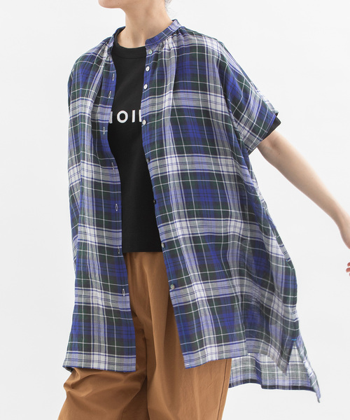 nop de nod(ノップドゥノッド)の「ラミータータンチェックチュニック(シャツ/ブラウス・レディース・グリーン/ダークブルー/ネイビー・M)」の16枚目の写真