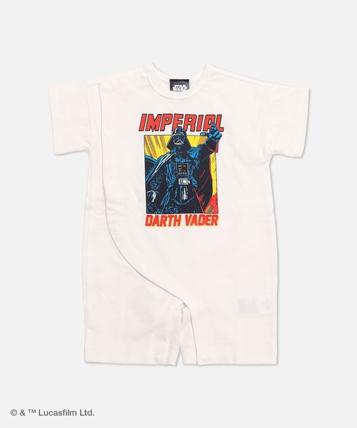 STAR WARS（スターウォーズ）の「〈スター・ウォーズ〉半袖カバーオール（ロンパース・キッズ・チャコールグレー/ホワイト・60cm/70cm/80ｃｍ）」の3枚目の写真