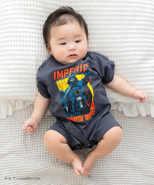 STAR WARS（スターウォーズ）の「〈スター・ウォーズ〉半袖カバーオール（ロンパース・キッズ・チャコールグレー/ホワイト・60cm/70cm/80ｃｍ）」の14枚目の写真