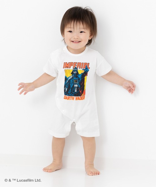 STAR WARS（スターウォーズ）の「〈スター・ウォーズ〉半袖カバーオール（ロンパース・キッズ・チャコールグレー/ホワイト・60cm/70cm/80ｃｍ）」の15枚目の写真