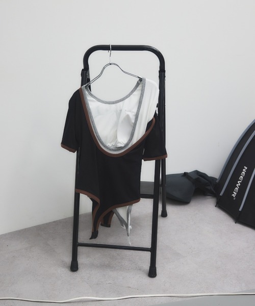 HANNE（アン）の「バックオープンリンガーボディースーツTEE（Tシャツ/カットソー・レディース・ホワイト/ブラック・FREE）」の11枚目の写真
