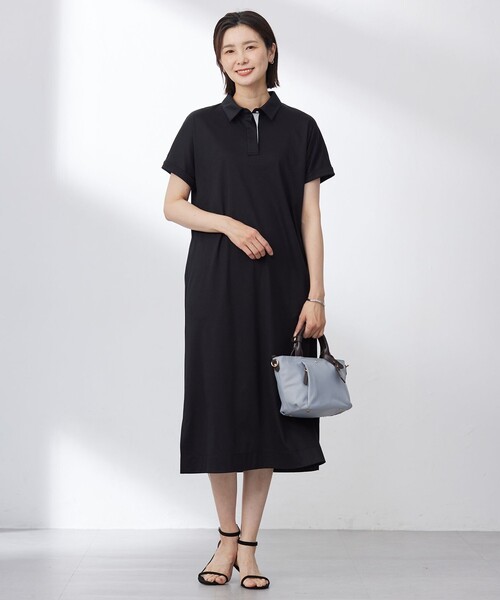 J.PRESS(ジェイプレス)の「【WEB限定カラーあり・洗える】コンパクトコットンスムース ポロワンピース(ワンピース・レディース・グレー系/オレンジ系/ブラック系/ネイビー系・11/9)」の17枚目の写真
