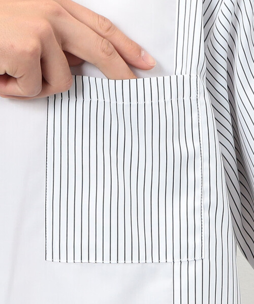 COMME CA ISM（コムサイズム）の「タイプライター×ストライプ コンビ半袖シャツ（シャツ/ブラウス・メンズ・ホワイト/ブラック・MEDIUM/LARGE）」の15枚目の写真