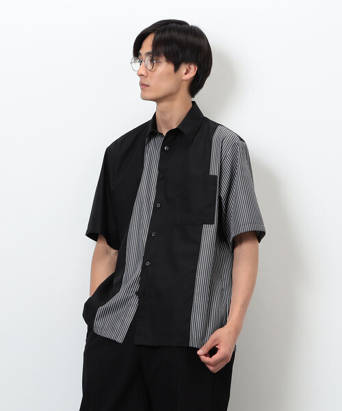 COMME CA ISM（コムサイズム）の「タイプライター×ストライプ コンビ半袖シャツ（シャツ/ブラウス・メンズ・ホワイト/ブラック・MEDIUM/LARGE）」の19枚目の写真
