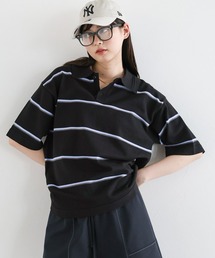 RAGEBLUE | ボーダーニットポロシャツ(ポロシャツ)