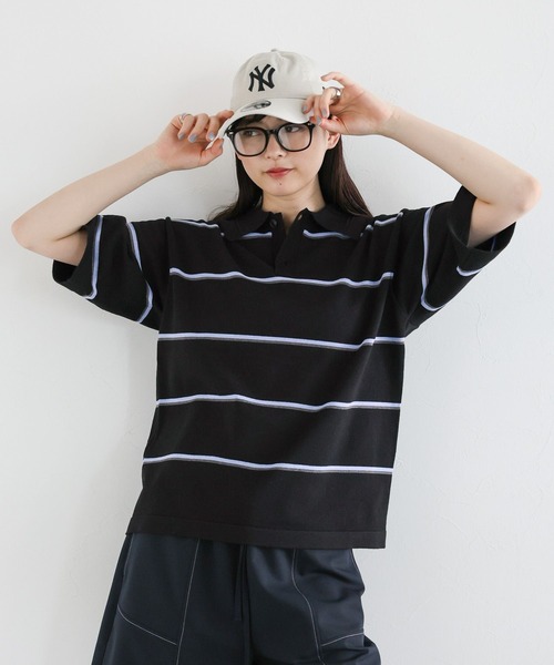 RAGEBLUE（レイジブルー）の「ボーダーニットポロシャツ（ポロシャツ・レディース・ブラック/レッド・FREE）」の18枚目の写真