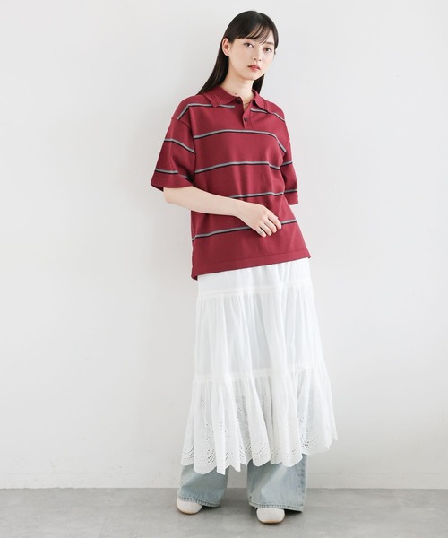 RAGEBLUE（レイジブルー）の「ボーダーニットポロシャツ（ポロシャツ・レディース・ブラック/レッド・FREE）」の22枚目の写真