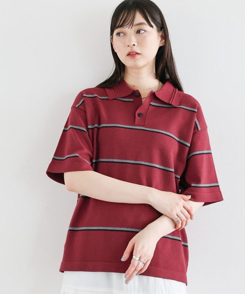 RAGEBLUE（レイジブルー）の「ボーダーニットポロシャツ（ポロシャツ・レディース・ブラック/レッド・FREE）」の13枚目の写真
