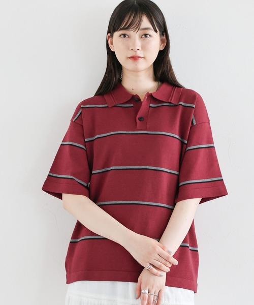 RAGEBLUE（レイジブルー）の「ボーダーニットポロシャツ（ポロシャツ・レディース・ブラック/レッド・FREE）」の14枚目の写真