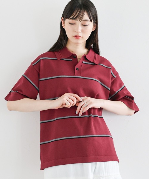 RAGEBLUE（レイジブルー）の「ボーダーニットポロシャツ（ポロシャツ・レディース・ブラック/レッド・FREE）」の15枚目の写真