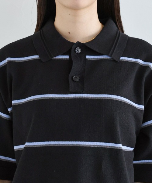 RAGEBLUE（レイジブルー）の「ボーダーニットポロシャツ（ポロシャツ・レディース・ブラック/レッド・FREE）」の7枚目の写真
