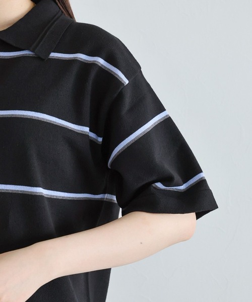 RAGEBLUE（レイジブルー）の「ボーダーニットポロシャツ（ポロシャツ・レディース・ブラック/レッド・FREE）」の8枚目の写真