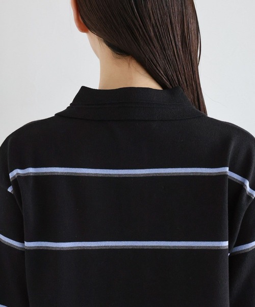 RAGEBLUE（レイジブルー）の「ボーダーニットポロシャツ（ポロシャツ・レディース・ブラック/レッド・FREE）」の10枚目の写真
