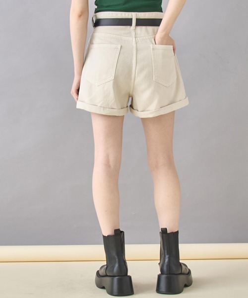 ANAP（アナップ）の「ベルト付き ロールアップ ウエスト ギャザー ツイル ショート パンツ（その他パンツ・レディース・ブラック/グレー系その他・FREE）」の8枚目の写真