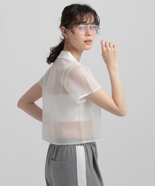 GEORGE'S(ジョージズ)の「シアーラメポロニット(ポロシャツ・レディース・ホワイト/ネイビー/イエロー・MEDIUM)」の19枚目の写真