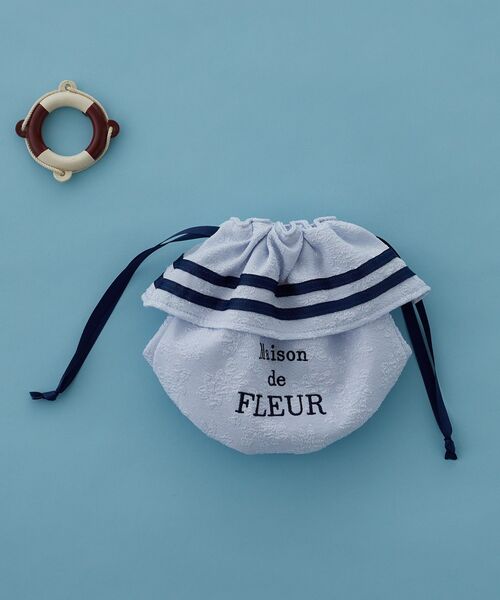 ラインリボンジャカード巾着ポーチ（ポーチ）｜Maison de FLEUR