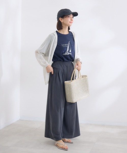 KATHARINE ROSS(キャサリンロス)の「【KATHARINE ROSS】和紙フードトッパー(カーディガン/ボレロ・レディース・チャコールグレー/オフホワイト・MEDIUM)」の4枚目の写真