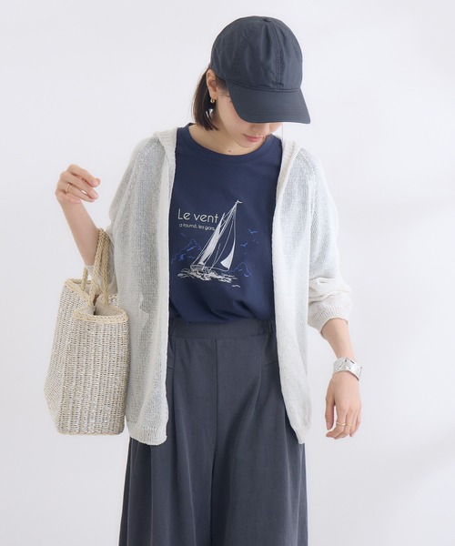 KATHARINE ROSS(キャサリンロス)の「【KATHARINE ROSS】和紙フードトッパー(カーディガン/ボレロ・レディース・チャコールグレー/オフホワイト・MEDIUM)」の7枚目の写真