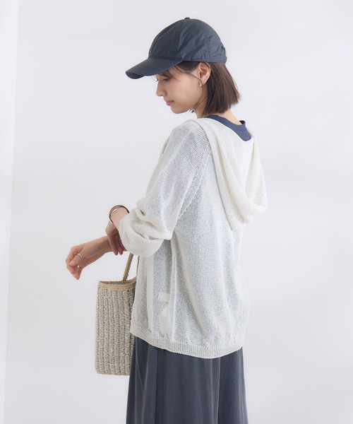 KATHARINE ROSS(キャサリンロス)の「【KATHARINE ROSS】和紙フードトッパー(カーディガン/ボレロ・レディース・チャコールグレー/オフホワイト・MEDIUM)」の9枚目の写真