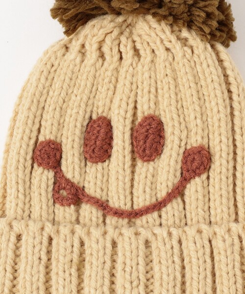 BEAMS mini（ビームスミニ）の「スマイル ポンポン ワッチ 2025FW（ニットキャップ/ビーニー・キッズ・ワイン/ホワイト系その他7/ネイビー/ピンク・ONE SIZE）」の13枚目の写真