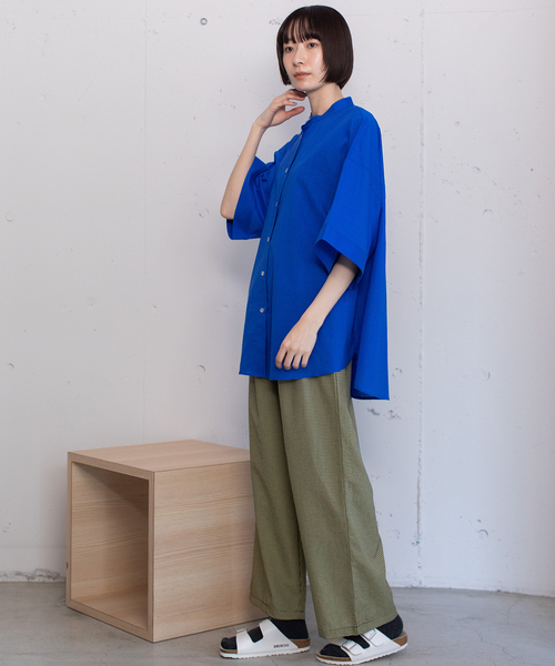 POU DOU DOU(プードゥドゥ)の「ストレートタックイージーパンツ(その他パンツ・レディース・ブラック/スミクロ/ブルー・M)」の5枚目の写真