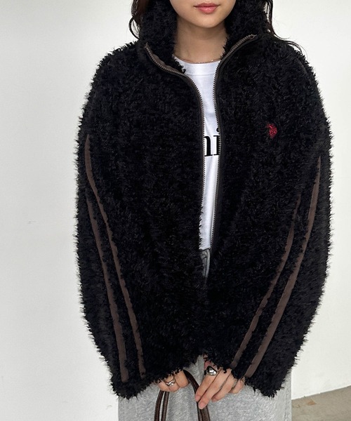 U.S. POLO ASSN.(ユーエスポロアッスン)の「RANAN/solleim別注【U.S.POLO ASSN.】刺繍ボアブルゾン(ブルゾン・レディース・アイボリー/ブラック・M/L/LL)」の8枚目の写真