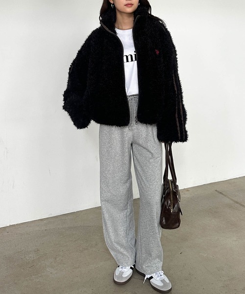 U.S. POLO ASSN.(ユーエスポロアッスン)の「RANAN/solleim別注【U.S.POLO ASSN.】刺繍ボアブルゾン(ブルゾン・レディース・アイボリー/ブラック・M/L/LL)」の10枚目の写真