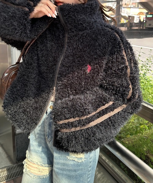 U.S. POLO ASSN.(ユーエスポロアッスン)の「RANAN/solleim別注【U.S.POLO ASSN.】刺繍ボアブルゾン(ブルゾン・レディース・アイボリー/ブラック・M/L/LL)」の19枚目の写真