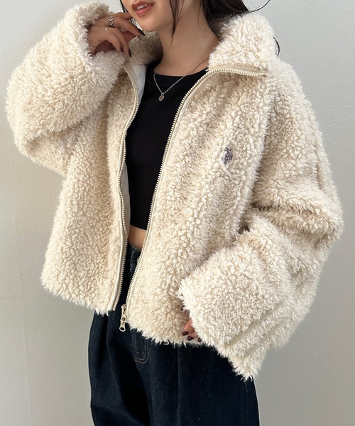 セール】RANAN/solleim別注【U.S.POLO ASSN.】刺繍ボアブルゾン