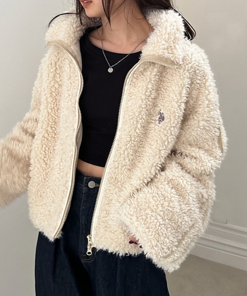 セール】RANAN/solleim別注【U.S.POLO ASSN.】刺繍ボアブルゾン