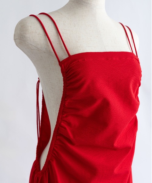 EN NEUME(エンノイム)の「Water-Repellent Light Seersucker Cami Dress(ワンピース・レディース・ブラウン/ブラック/レッド・FREE)」の18枚目の写真