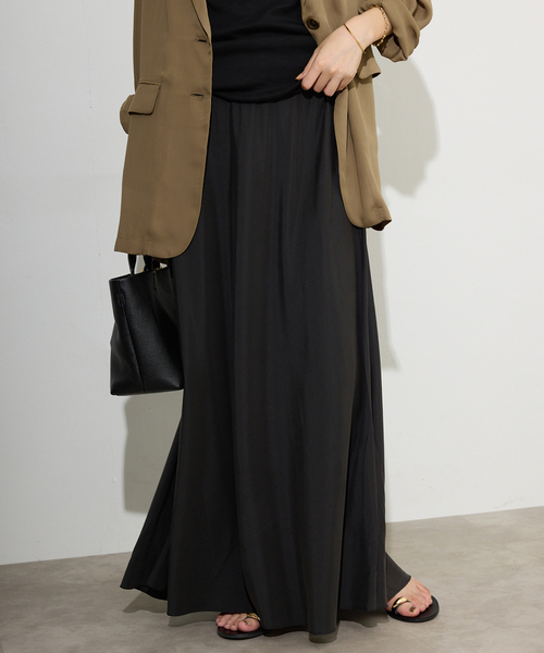 スローブイエナ　フィブリルマーメイドフレアスカート　38 ブラウン SLOBE IENA（スローブイエナ）の「フィブリルマーメイド フレア