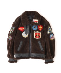 NEIGHBORHOOD B-3 ナイロン 切替 ボア ボンバー ジャケット M 011_3_242SZNH-JKM02_GY.jpg-min