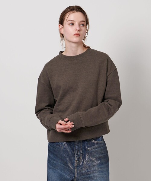 ASTRAET(アストラット)の「<ASTRAET>コットン ウラケ クルーネックスウェット UNISEX(スウェット・レディース・ダークブラウン/ライトグレー・FREE)」の6枚目の写真