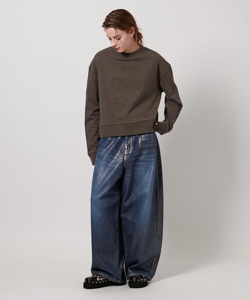 ASTRAET(アストラット)の「<ASTRAET>コットン ウラケ クルーネックスウェット UNISEX(スウェット・レディース・ダークブラウン/ライトグレー・FREE)」の8枚目の写真