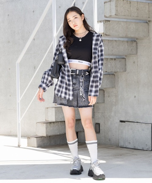 repipi armario（レピピ アルマリオ）の「オンブレチェックルーズシャツ（シャツ/ブラウス・キッズ・ブルー/ピンク/ブラック・SMALL/MEDIUM/LARGE）」の5枚目の写真