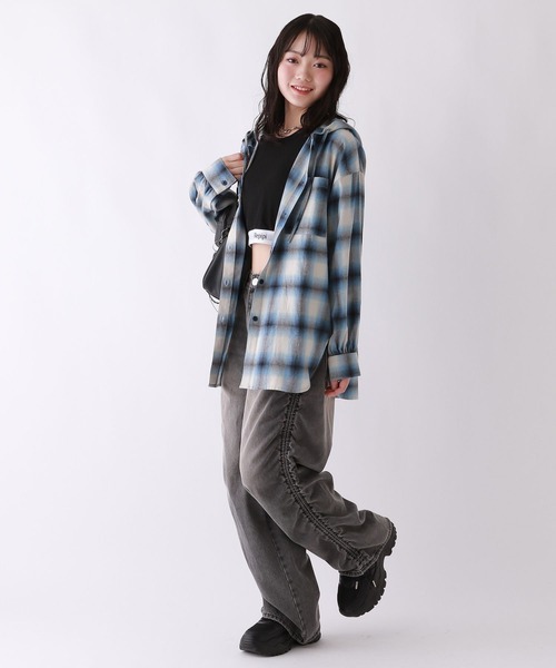 repipi armario（レピピ アルマリオ）の「オンブレチェックルーズシャツ（シャツ/ブラウス・キッズ・ブルー/ピンク/ブラック・SMALL/MEDIUM/LARGE）」の19枚目の写真