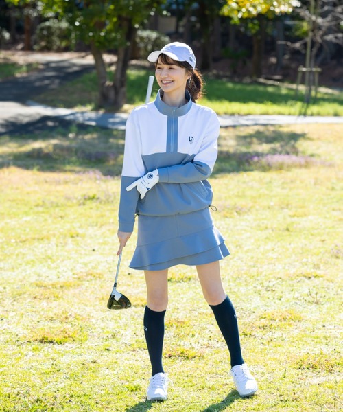 絵梨花　ゴルフウェア一式 UNDOVEgolf【三枝こころコラボ】 配色切替ドロストプルオーバー