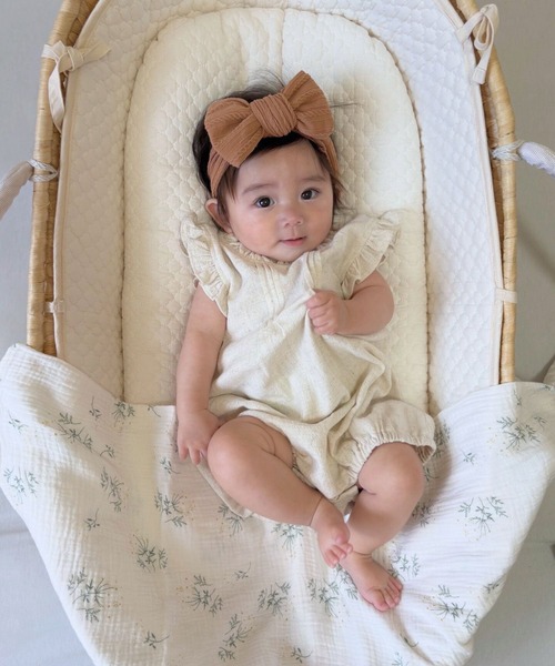 SweetMommy(スウィートマミー)の「ナチュラル リネン フリル カバーオール (ノースリーブ)(ロンパース・キッズ・アイボリー・90/80/70)」の19枚目の写真