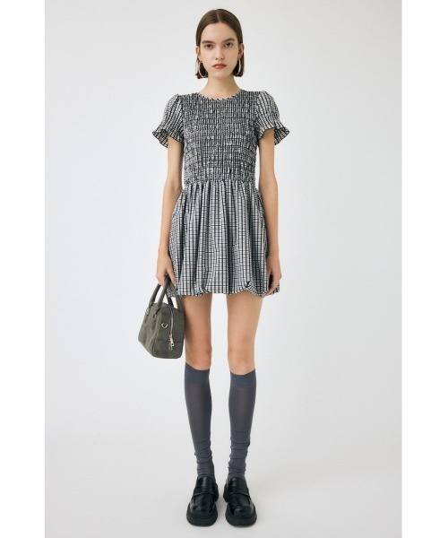 MOUSSY GATHER BALLOON ミニドレス MOUSSY GATHER BALLOON ミニドレス BLK -ファッション通販
