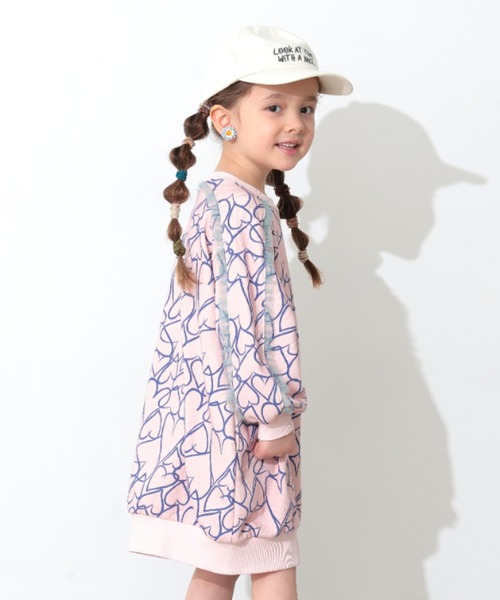 Ocean&Ground（オーシャン&グラウンド）の「ｿｳｶﾞﾗｽｳｪｯﾄﾜﾝﾋﾟｰｽ（ワンピース・キッズ・ピンク/アイボリー・90/100/110/120/130/140）」の4枚目の写真