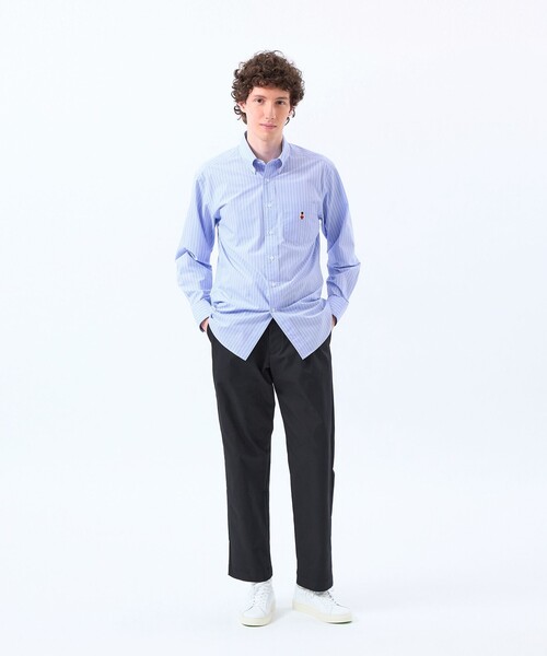 MACKINTOSH PHILOSOPHY（ﾏｯｷﾝﾄｯｼｭ ﾌｨﾛｿﾌｨｰ）の「バッキンガムベア 長袖ボタンダウンシャツ シャンブレー/ストライプ（シャツ/ブラウス・メンズ・ネイビー/ブルー・40/38）」の3枚目の写真