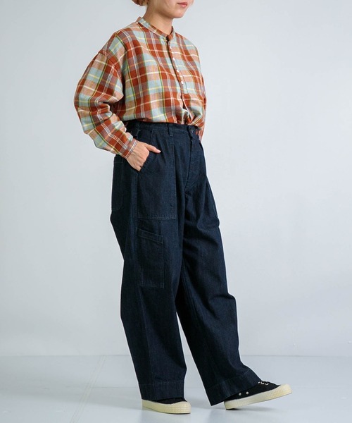 D.M.G.（ドミンゴ）の「[D.M.G. / ディーエムジー] 10ozジェルドデニム USメカニックイージーパンツ（デニムパンツ・レディース・ワンウォッシュ・M/S）」の4枚目の写真